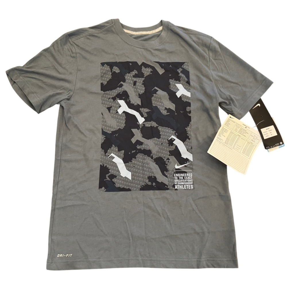 Nike Dri-FIT Mens Sample Graphic T-Shirt Grey Camo 543453-411 M